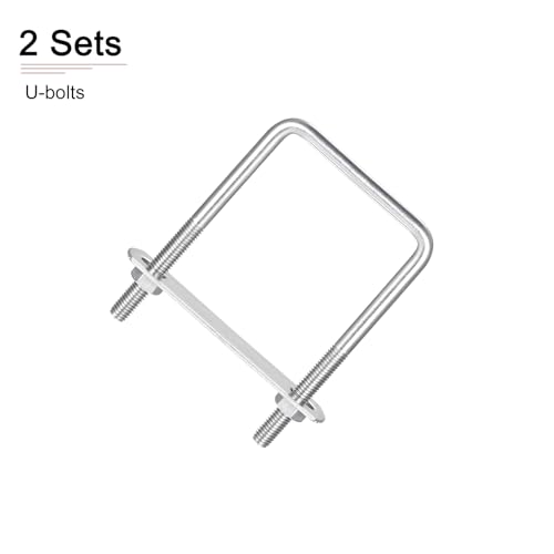 Image of DTGN M8x65x110mm(ThreadxWxL) Square U Bolt - 2Pack - Good for Trailer Pipe Replacement Parts - 304 Stainless Steel U Shape Bolts