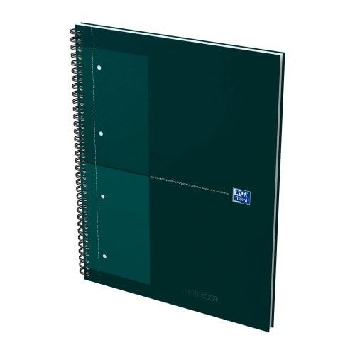 Oxford Cahiers spirales Notebook 23 x 29,5 cm - Petits carreaux - 160 pages (Lot de 5) (Vert)
