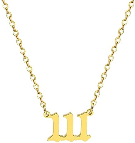 Angel Number Necklace, 444 Necklace Gold Plated, 222 Necklace Gold, 333 Necklace Gold, 111 Necklace, 999 Necklace, 777 Number Necklace - Numerology Jewelry for Women