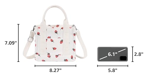 Image of Corduroy Tote Bag Small Satchel Bag for Women Crossbody Bag Purse with Zipper Casual Hobo Handbag