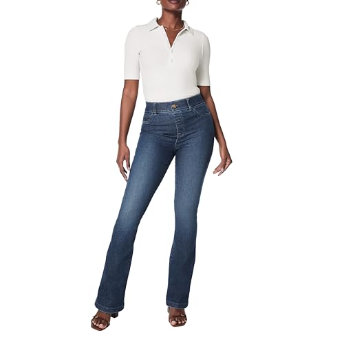 SPANX SPANXshape Original EveryWear Flare Jeans - Core Shaping for Women - High-Rise - Pull-On Denim - Authentic Blue - Small