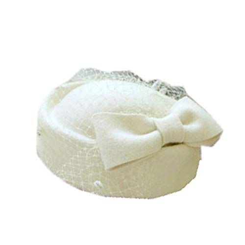 トーク帽 礼装帽子 トークハット ヘッドドレス フリーサイズ ホワイトのサムネイル