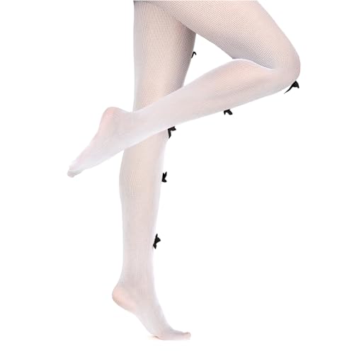 Image of Benefeet Sox Fishnet Stockings or Women High Waist White Fishnet Tights Party Pantyhose Cosplay Costume Tights