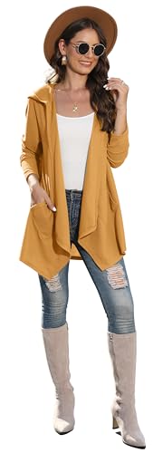 Image of VIISHOW Womens Lightweight Casual Hoodie Cardigans Open Front Waffle Knit Long Sleeve Outwear Coat with Pockets