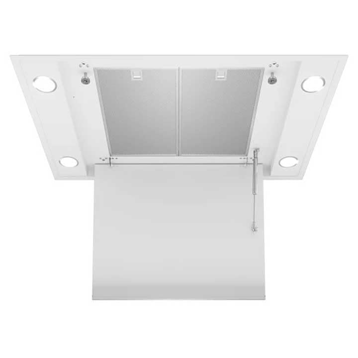 TEKA Campana Extractora de Techo 90 cm con Aspiración Perimetral, 3 Velocidades + Intensiva, 4 Lámparas LED, Función FreshAir, Motor EcoPower, Compatible con recirculación, DHT 96340 WH
