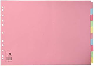 5 Star Subject Dividers Multipunched Manilla Board 10-Part Oblong A3 Assorted