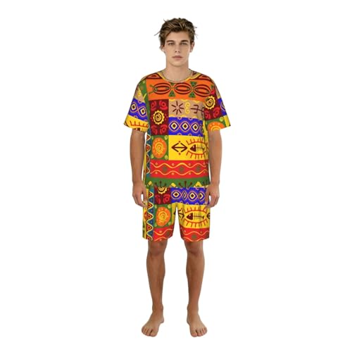 Pijama africano de hombre que evita el calor nocturno con pantalón corto suave transpirable