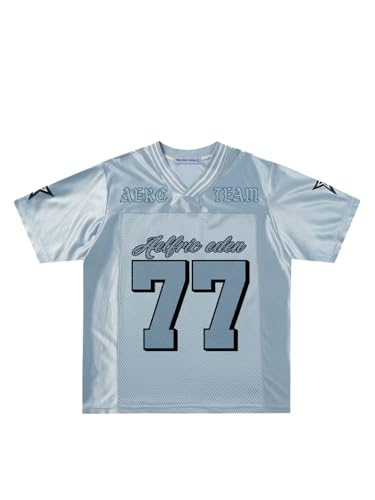 Aelfric Eden 77 Mesh Football Jersey Shirts Graphic Tee Printed Casual V Neck Tshirt Tees Streetwear Vintage Summer Top