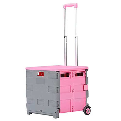 Chariot de courses pliable 60L parfait pour le marché du week-end et les voyages