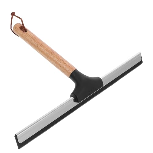 GANAZONO 木柄ガラススク 浴室 車窓 窓用多機能バスルームスク 優しいシリコンで鏡や窓を傷けずに清掃