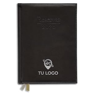 Libro de Reservas 2025 Tapa dura Premium Símil Piel, dos páginas por día (756 páginas) Personalizado con su logo o texto