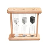Wooden Tea Timer 3-4-5 Minute, Natural Wooden Frame Hourglass Timer, Colorful Sand Clock, Small Trio Sand Timer for Tea & Home Decor, Reloj De Arena, Mini Tea Sand Watch