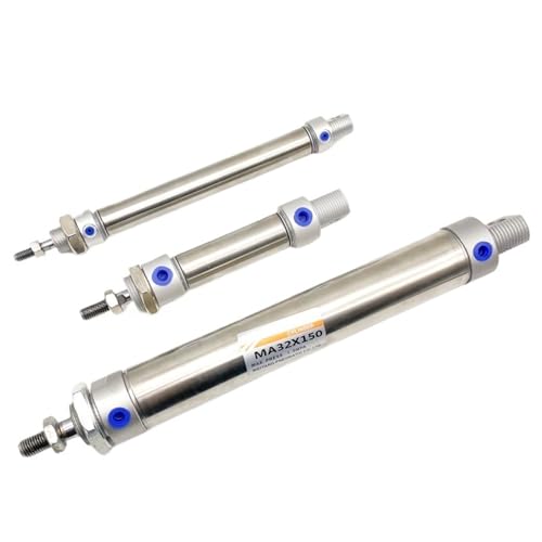Vérin pneumatique inoxydable MA25 anti-corrosion à course 200mm et fixation articulée CA