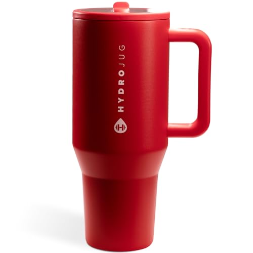 HydroJug Traveler - 40 oz Water Bottle with Handle & Flip Straw -...