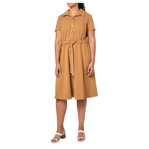 Tommy Hilfiger Vestido feminino Scuba Midi Tie Cintura, Bolsas, Malas, 58