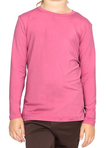 Image of Shirts for Girls Long Sleeve Crew Neck Top, Hoodie or 3 /4 Sleeve Soft Stretch Kids Lightweight Size 2-16