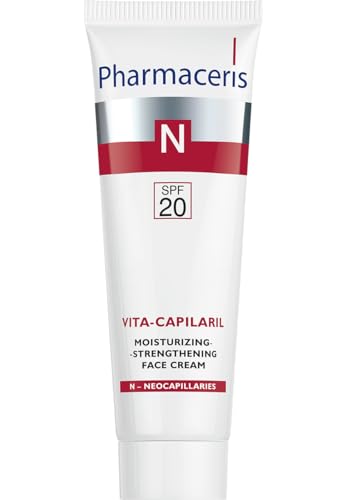 Pharmaceris N Vita-Capilaril, Moisturizing and Strengthening Face Cream SPF 20, Reduces Redness, Face Moisturiser for Couperose Skin, Vitamin PP - 50 ml