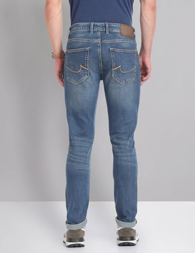 Image of Arvind AD Blue Mid Rise Skinny Fit Jeans