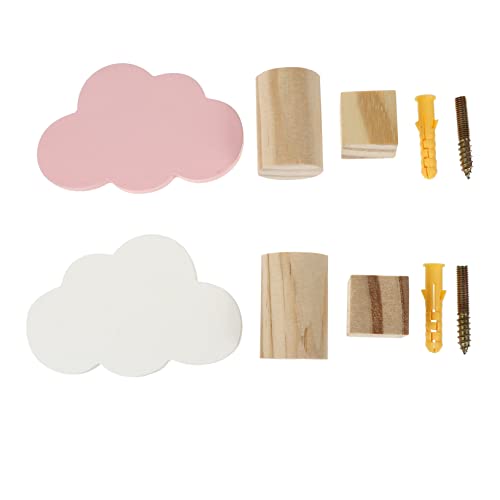 Cabilock 1set Adorable Cloud Wall Hooks for Clothing Stylish Wooden Hangers and Decorative Ornaments for Rooms Design 2pcs