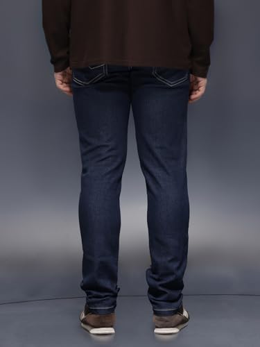 Image of WROGN Men's Cotton Blend Jeans | Solid | Slim Fit