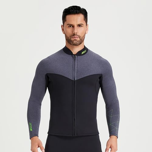 Chaqueta Wetsuits Top para hombre y mujer, neopreno 3 mm, manga larga con cierre frontal para mantener el calor en agua fría para buceo, surfing, kayak y natación miniatura 2