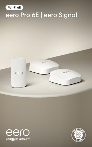 Image of Amazon eero Pro 6E (2-pack) with Amazon eero Signal 4G LTE cellular backup for eero systems