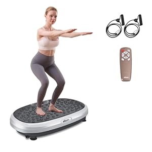 EILISON FitMaxx 3D XL Vibration Plate Exercise Machine – Whole Body Workout Vibration Platform w/Loop Bands – Lymphatic Drainage Machine for Weight Loss, Shaping, Recovery