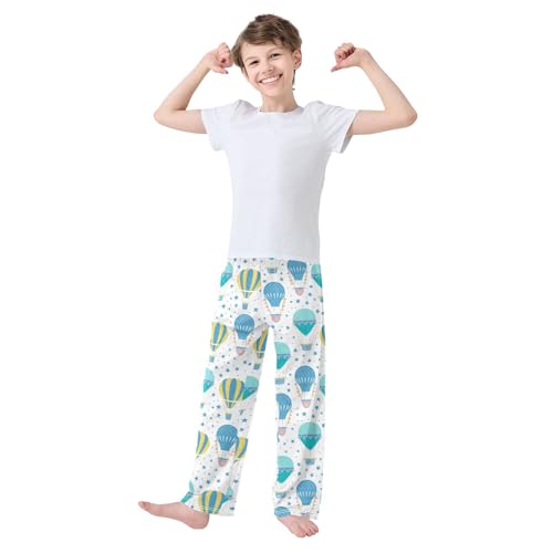 Hot Air Balloon with Star Boys Long Pants Soft Trousers Elastic Waist Kids Lounge Bottoms with Pockets S-XL2