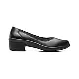 Flexi Flats de Piel Casuales para Mujer con tacón bajo 130005 (Negro-23.5)