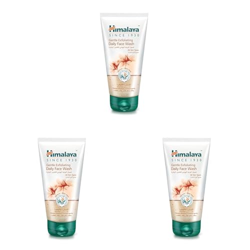 Himalaya Gentle Exfoliating Daily Face Wash with Herbal Actives Apricot, Neem and Lemon, Suitable for all skin types -150ml (Confezione da 3)