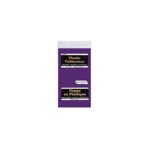 Solid Deep Purple Rectangular Plastic Table Cover (137cm x 274cm) 1 Count - Elegant & Durable Tablecloth for Parties, Events, and Home Use - Image 3