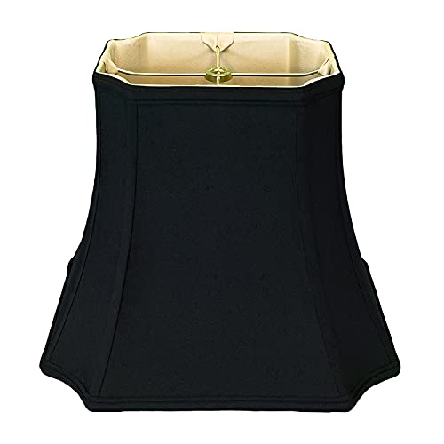 Royal Designs Rectangle Inverted Cut Corner Lamp Shade, Black, (7.5 x 9.5)" x (12 x 15)" x 12.5", BS-712-15BLK