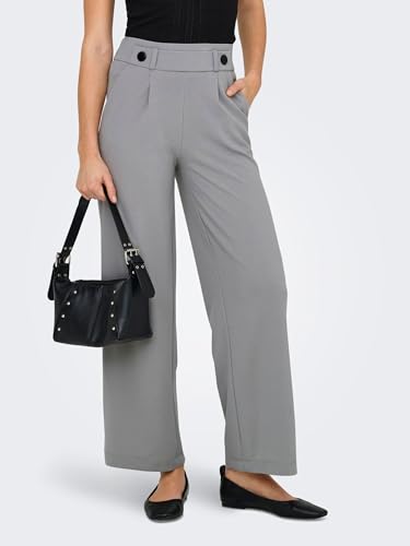 JDY Damen Jdygeggo New Long Pant JRS Noos Hose Mit Weitem Beinschnitt, Formal Gray, M / 32L EU