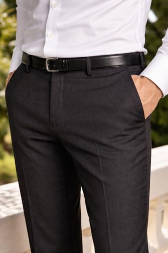 Image of Louis Philippe Men's Slim Fit Everyday Smart Wear Comfort Stretch Work Ready Solid Formal Trouser