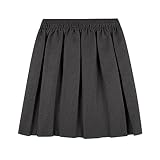 MOLLY MALOU Jupes d'uniforme scolaire pour filles, retour à l'école, jupes plissées boîte, jupes élastiquées rondes, 2-16 ans, gris, 11-12 ans