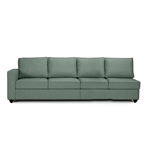 Image of Wakefit Sofa Set | 3 Year Warranty | Sofa 3 Seater, 3 Seater Sofa for Living Room, Wooden Sofa Set, 4 Seater + Right Aligned, Sofa for Living Room - Napper(Omega : Green)