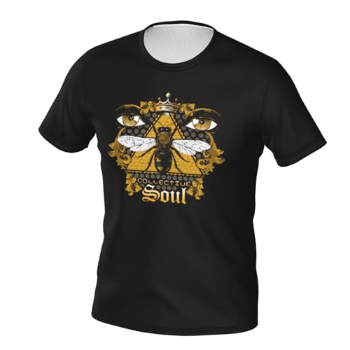 Frklinc Collective Band Soul Shirt Men's Soft Short-Sleeved Double-Sided Printed T-Shirt Round Neck Black X-Large