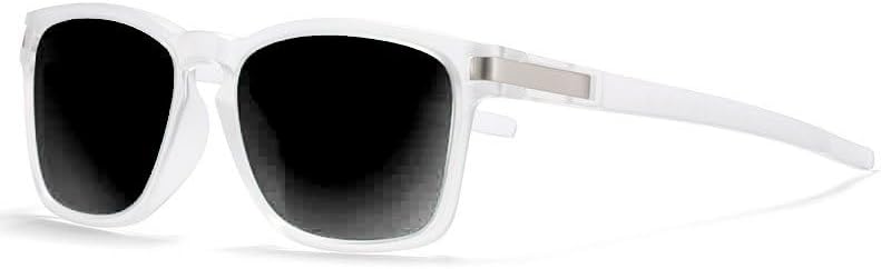 Unisex TAC Polarized Lens | Unbreakable TR90 Frame |100% UV Protection Retro Square Sunglasses | Medium | Matt Clear |Lens Black |