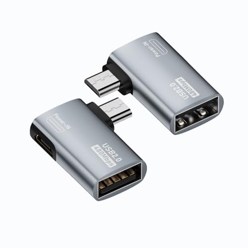 Adaptateur USB OTG robuste coudé à 90° avec connecteurs durables