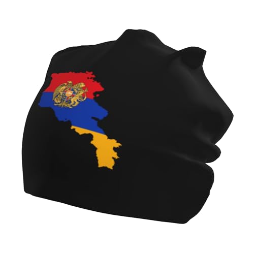Armenian Flag map Children Hip Hop Knitted Hat Kids Elastic Leisure Knit Cap Warm Sleep Beanies Black