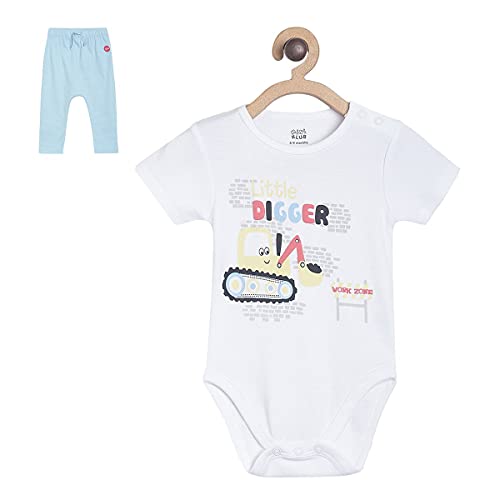 Image of miniklub Infant Boys White & Blue Bodysuit And Pyjamas
