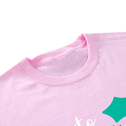 Image of Disney Christmas Lilo and Stitch T Shirt | Stitch Christmas Girls Tshirt | Girls T-Shirt | Pink | 10