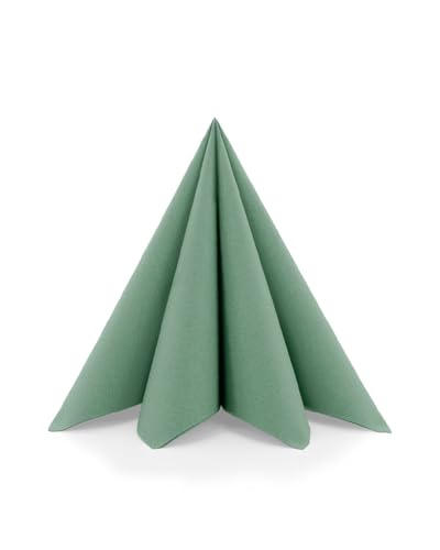Sovie HORECA Serviette in EUKALYPTUS aus Linclass Airlaid, 40 x 40cm, 1/4 Falz, 50 Stück,...