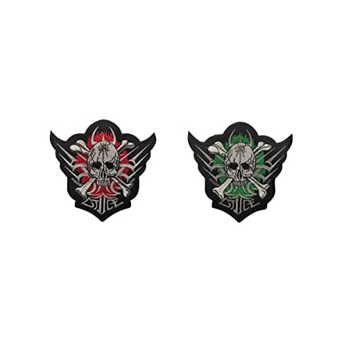 Metal Punk Rock Iron on Biker Emblem Death Embroidery Patch Dead Black Devil Skeleton Skull Military Morale Embroidered Patches for Bike Bag, Pirate Hat, Tactical Backpack, Motorcycle Patches Women 2x Cover
