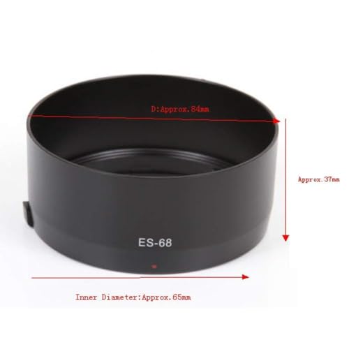 Image of Supernic ES-68 Bayonet Mount Lens Hood + 49mm UV Filter Compatible with Canon EF 50mm F /1.8 STM Lens as LHOODES68, Plastic Material, Support 49mm UV and Lens Cap