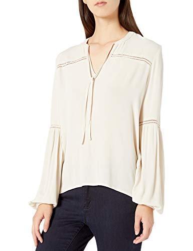 Jack by BB Dakota Junior's Renaissance Woman Rayon Crepe Peasant Blouse, White Cap, Medium