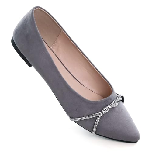 Image of Stunner Womens Flats Fashion Pointed Toe Bowknot Ballet Flats Cute Slip On Dress Flats Comfortable Party Wedding Flats2