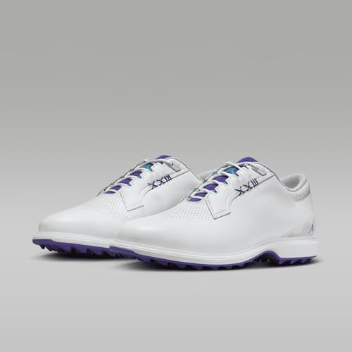 Image of Jordan ADG 5 Golf Shoes (Wide) (FQ7874-100, White /Emerald Rise /Grape Ice)