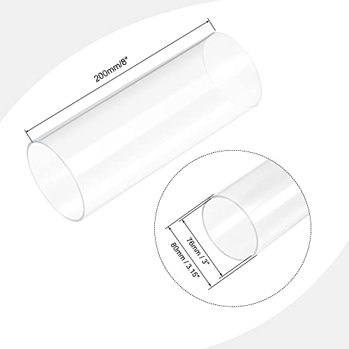 Tube acrylique transparent 76mm ID 80mm OD 200mm pour lampe - 3