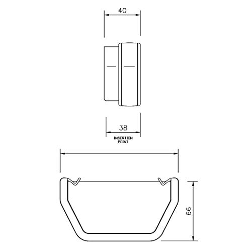 FLOPLAST 114 mm, estremità esterna grondaia